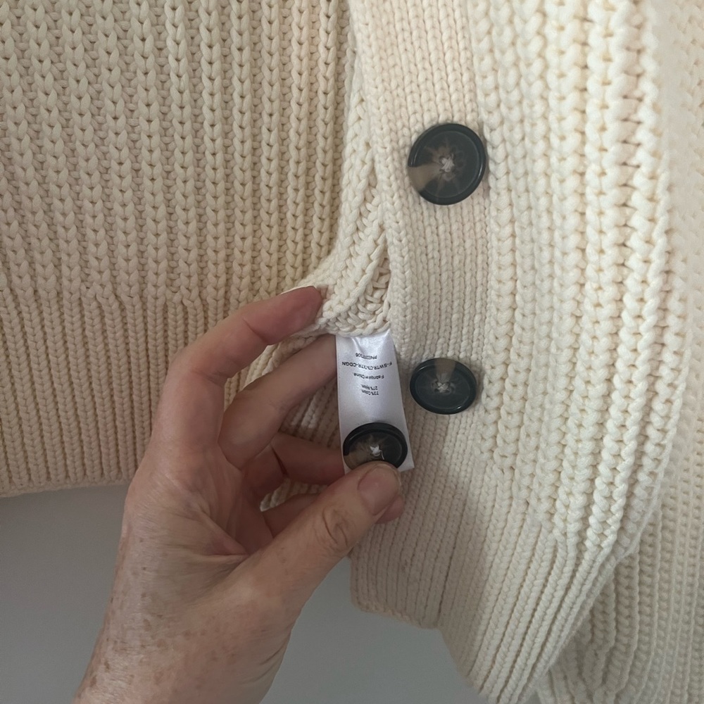 Everlane Cream Knit Button-Front Cardigan - Picture 5 of 5